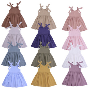 Vestiti per <span class=keywords><strong>neonata</strong></span> vestiti per neonati vestiti estivi da bambina prendisole Casual con fiocco abiti per neonati vestiti per bambini in cotone - Product Image 5