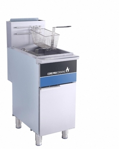 Friteuse professionnelle au gaz en acier inoxydable COR PRO 150000 BTU avec <span class=keywords><strong>thermostat</strong></span> Millivolt 35,2 kW pour restaurants de restauration rapide - Product Image 1