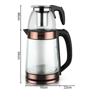 RAF Vente à Chaud Multifonction 0.5L + 2.2L Russe Turc Double Pot En Verre Électrique Théière Électrique Bouilloire Samovar avec Infuseur - Product Image 3