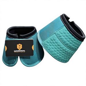 Protège-pattes d'équitation confortables, respirants et légers en néoprène avec fermeture auto-agrippante, couleur et logo personnalisables - Product Image 1