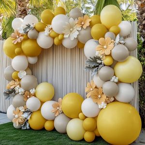 Guirlande de ballons jaune <span class=keywords><strong>moutarde</strong></span> <span class=keywords><strong>Kit</strong></span> double arc de ballons en peluche Anniversaire Baby Shower Révélation de sexe Boho Bee Party Decoration - Product Image 2