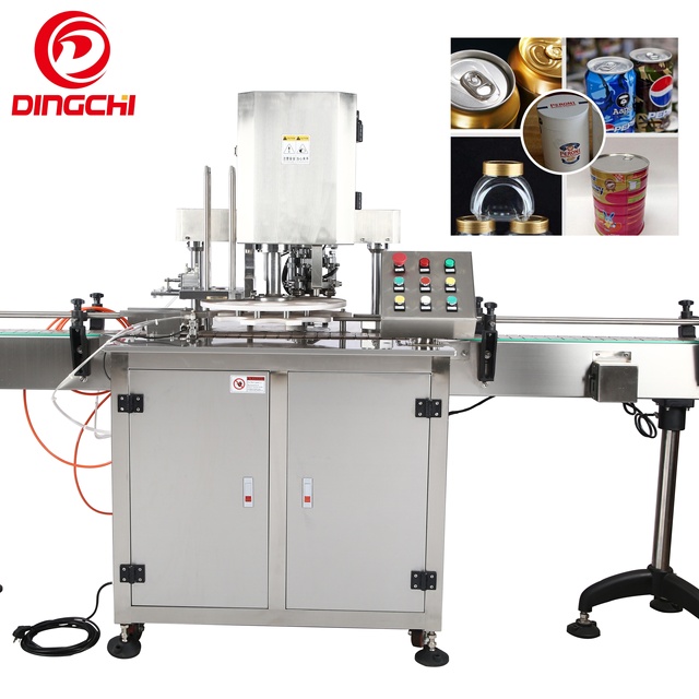 Silver Automatic Electric Can Sealing Machine for Beverage Foil and Bottles with Heat Sealing