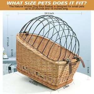 Cesta Trasera <span class=keywords><strong>para</strong></span> Bicicleta Yulin Jiafu <span class=keywords><strong>para</strong></span> Perros, Transportín de Mimbre <span class=keywords><strong>para</strong></span> Mascotas <span class=keywords><strong>para</strong></span> Perros Pequeños y <span class=keywords><strong>Gatos</strong></span> con <span class=keywords><strong>Rejilla</strong></span> <span class=keywords><strong>Protectora</strong></span> y Forro - Product Image 2