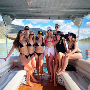 Barco pontón de aluminio de alta velocidad de 7,5 m y 25 pies, <span class=keywords><strong>yate</strong></span> deportivo para 10-12 personas, motor fueraborda para pesca y turismo - Product Image 5