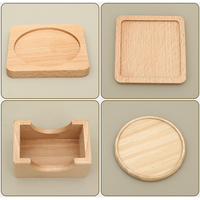 Sous-verres en bois antidérapants en gros avec logo gravé, sous-verres pour boissons en noyer et bambou, logo personnalisé, ronds, vierges, boîte cadeau