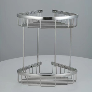Mensola Angolare Salvaspazio in Acciaio Inox, Moderna, a Singolo Ripiano, Montata a Parete, Lucida, per Bagno - Product Image 4