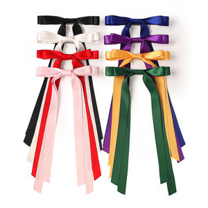 Couleur unie Polyester Arc Canard <span class=keywords><strong>Bec</strong></span> Clip Ruban Princesse Queue De Cheval Longue Streamer Doux Fille <span class=keywords><strong>Pince</strong></span> <span class=keywords><strong>À</strong></span> Cheveux - Product Image 1