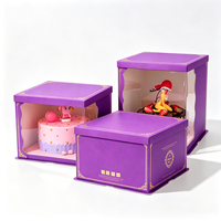 Boîte à gâteau en carton pliable avec impression personnalisée, boîte cadeau de fête, impression de logo personnalisé, boîte en carton d'art doré de luxe, écologique et recyclable