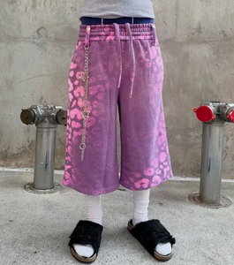 Custom Streetwear Capris Sweatpants <strong>Leopard</strong> <strong>Print</strong> Summer Baggy Casual 100% Cotton Sweat <strong>Shorts</strong> Jogging 3/4 Long <strong>Shorts</strong> <strong>Men</strong> - Product Image 1