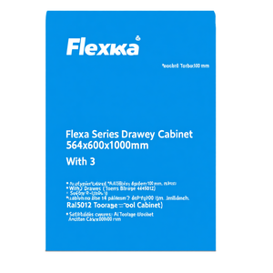 Fami Flexa Series Drawer <b>Cabinet</b> 564x600x1000mm With 3 Drawers Blue Ral5012 <b>Tool</b> <b>Storage</b> <b>Cabinet</b> - Product Image 3