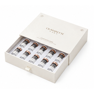 Custom Beige <strong>Drawer</strong> Box High End Matt Gold Foil Stamping White Foam <strong>Insert</strong> for Peptide Vial Factory Customization - Product Image 1