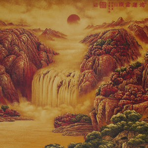 Adornos de Latón de la Fortuna, <span class=keywords><strong>Pintura</strong></span> de Paisaje Chino, Adecuados para Fines Decorativos en Salas de Estar y Comedores de Hoteles - Product Image 5