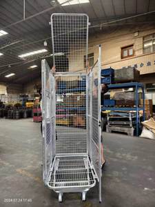 Industrial Transport Folded <b>Trolley</b> Hand <b>Trolley</b> Roll Cage Factory Heavy Duty <b>Trolley</b> Wire Roll Cage Warehouse Roll Cages - Product Image 5