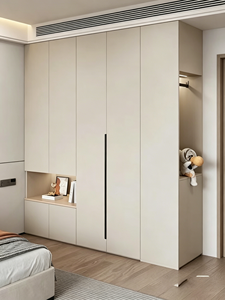 Armoires sur mesure <span class=keywords><strong>pas</strong></span> chères avec portes battantes, armoire moderne en bois pour chambre à coucher avec penderie - Product Image 3