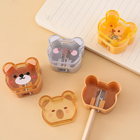 Meilleure vente transfrontalière : Taille-crayon mécanique adorable et créatif en forme de petit ours, design de dessin animé mignon, emballage en boîte, parfait