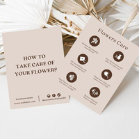 Logotipo impreso personalizado, Mini Tarjeta de cuidado de flores secas, tarjetas de puntas de ramo seco, Guía de cuidado de floristería, instrucciones de cuidado de negocios florales