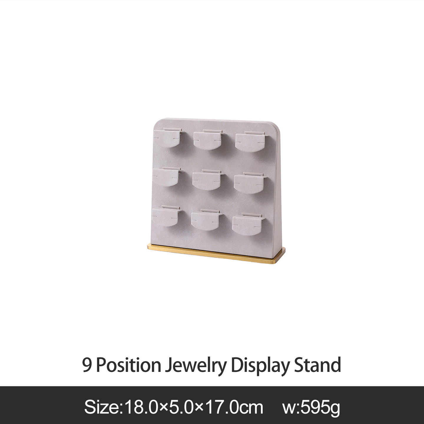 Soporte de exhibición de joyería gris de 9 posiciones
