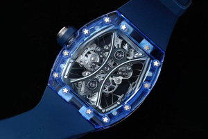 Chất lượng hàng đầu, cao quý và chất lượng cao Tự động Đồng hồ cơ khí, tinh thể trong suốt màu xanh skeletonized Đồng hồ cơ khí - Product Image 4