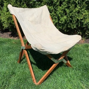 Outdoor Folding Chair <b>Canvas</b> Seat Solid Wood <b>Frame</b> 78x58x56cm Garden Use - Product Image 4