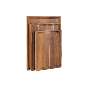 Solid Wood Cutting Board <b>Set</b> Rectangle Anti Slip Acacia Wood For Kitchen Vegetable Meat Chopping Blocks - Product Image 1