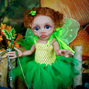 Lifereborn 16 ''<span class=keywords><strong>40CM</strong></span> <span class=keywords><strong>Reborn</strong></span> Baby Dolls Green Fairy Dressing up Toys Playing Dolls avec Peint à la main pour les cadeaux des enfants - Product Image 6