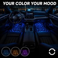 Tapis de voiture LED ciel étoilé, nouveau tapis de sol LED ciel étoilé pour voiture, tapis lumineux RGB, ajustement universel pour tous les véhicules