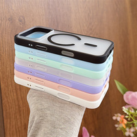 Coque de téléphone antichoc translucide mate avec cadre Candy et chargement magnétique sans fil pour iPhone 18 Pro, 17 Pro, 16 Pro Max