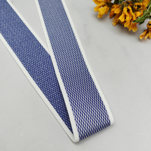 High Quality White Edge Jacquard Elastic Band Custom Pattern Logo Soft Flexible Nylon <b>Webbing</b> Garment Bags HH4K KZLS890-35B-01 - Product Image 4
