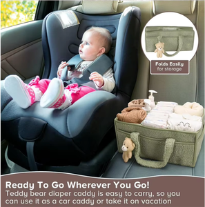 Panier de rangement <span class=keywords><strong>pour</strong></span> couches, best-seller, en coton bouclé, organisateur <span class=keywords><strong>pour</strong></span> bébé avec poignées - Product Image 4