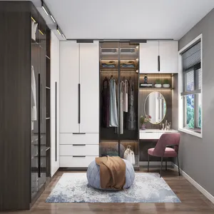 Conjuntos de dormitorio modernos armarios empotrados personalizados armarios interiores de madera armarios armario de dormitorio