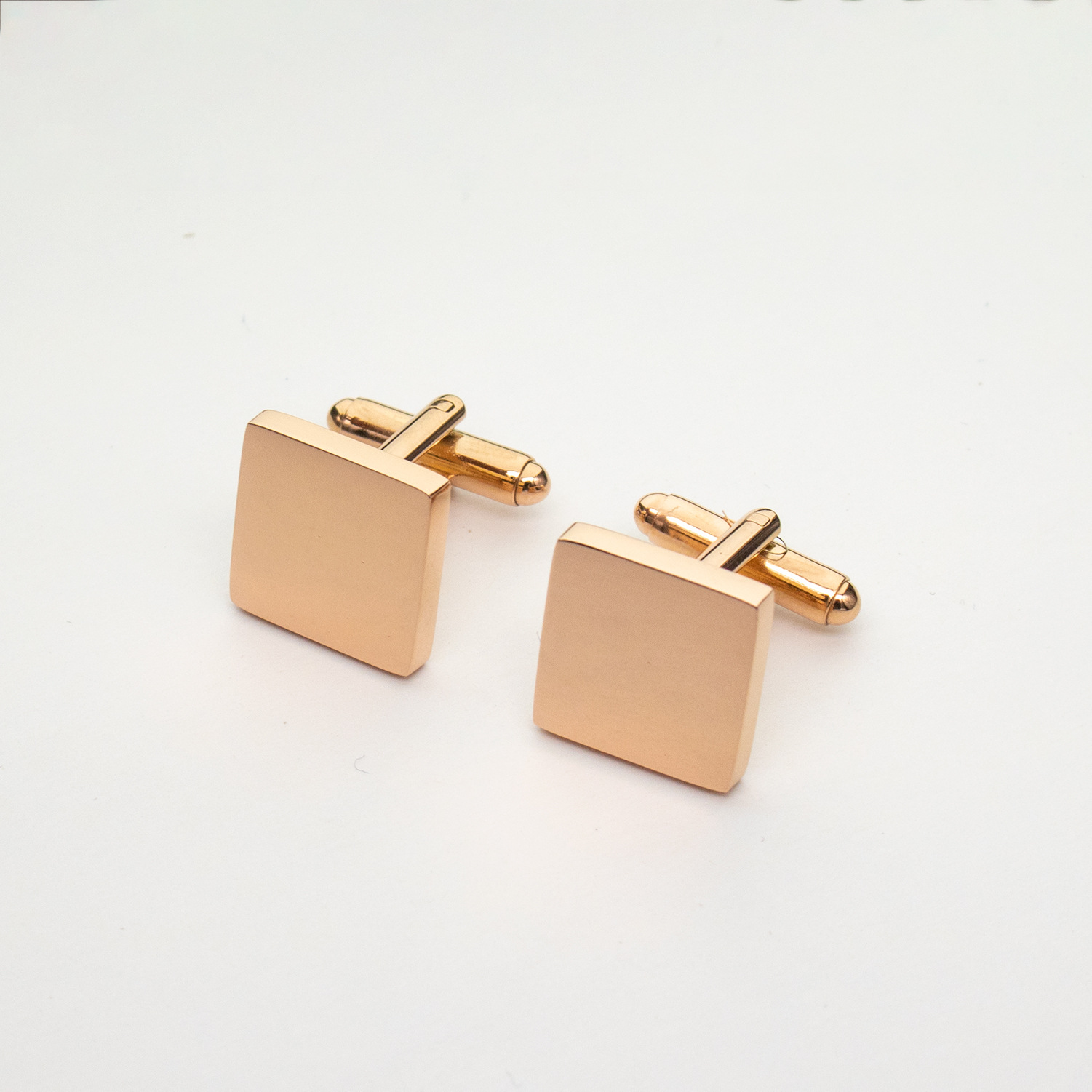 Boutons de manchette carrés en or rose 16*16mm 1prs