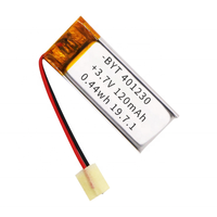 Batterie au lithium polymère Pouch Cell 401230 3.7v 120mah pour batterie d'iPhone