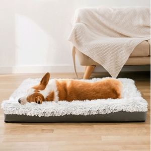 Luxurious Modern Plush Pet Bed Pet <b>Mat</b> with Orthopedic Memory Foam and Washable Cover for Large Dogs to Keep Warm in Winter - Product Image 3