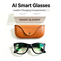 Nouvelles Lunettes Intelligentes IA avec Caméra 8MP, Étui de Recharge, WiFi6, Appel Bluetooth, Traduction IA, Commande Vocale et Musique