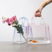 Sac à main haut de gamme transparent, nouveau style, sac d'emballage pour fleurs, sac à main en plastique pour bouquet de fleurs