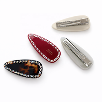 Barrettes à cheveux en cristal élégantes et raffinées, forme goutte d'eau, style français, accessoires pour cheveux pour femmes et filles, vente en gros