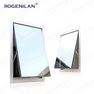 Ventanas de Aluminio para Baño Rogenilan con Mosquitera, Ventana Abatible Vertical de Doble Vidrio para Pérgola - Product Image 4