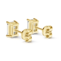 Boucles d'oreilles en or massif 10 carats 14 carats 1ct D VS1 taille émeraude IGI Lab Grown Diamond Stud Boucles d'oreilles pour femmes