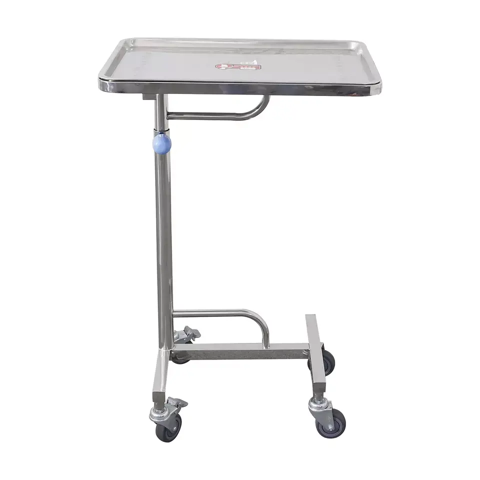 Hospital Stainless Steel Surgical Mechanical Mayo Table In Operating Room Medical Instrument Trolley For Sale