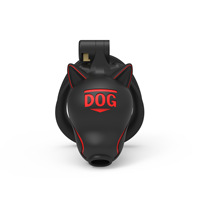Cosplay perro cabeza castidad bloqueo amor perro cabeza pene anillo castidad anillo