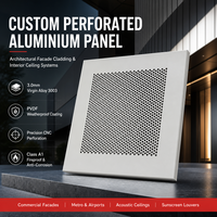 Panneau en aluminium perforé recouvert de PVDF, épaisseur 3 mm, placage en aluminium perforé pour revêtement de façade de bâtiment