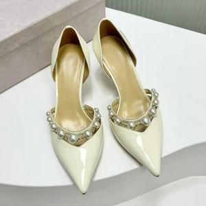 Zapatos de Tacón Alto con Correa en el Tobillo, Elegantes y Transpirables, para Novia, Color Blanco, Punta en Pico, Cómodos para Mujer, para Boda, Verano - Product Image 5