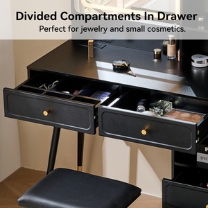 Modern Smart <b>LED</b> Eco-Friendly <b>Makeup</b> Vanity Desk Retractable <b>Mirror</b> Lights Dressing Table Drawers Compact Cabinet Hotel Bedroom - Product Image 4
