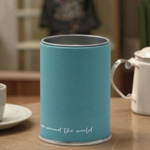 Biodegradable Custom Food Grade Storage Tea <b>Leaves</b> Tube Packaging Container Cardboard <b>Paper</b> Can with Aluminum Cover - Product Image 1