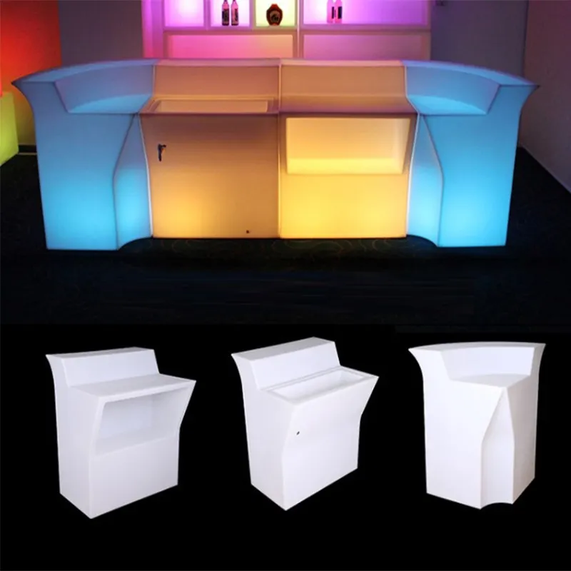 Led plastic draagbare bar meubels/rechte led mobiele bar draagbare led licht moderne bar waterdicht voor verkoop