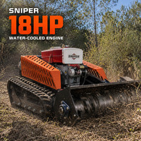 Tondeuse à fléaux télécommandée robuste 4 temps 18 CV diesel refroidi par eau pour vignoble, verger, herbe, bricolage et usage industriel