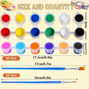280 pezzo Mini vernice acrilica Set per bambini adulti lavabile 12 colori artigianato contenitore di vernice strisce per bambini pittura artistica