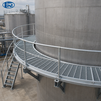 Grille métallique industrielle sur mesure, barres de 5 mm d'épaisseur, galvanisation à chaud Q235 pour panneau d'accès de plateforme de turbine éolienne extérieure