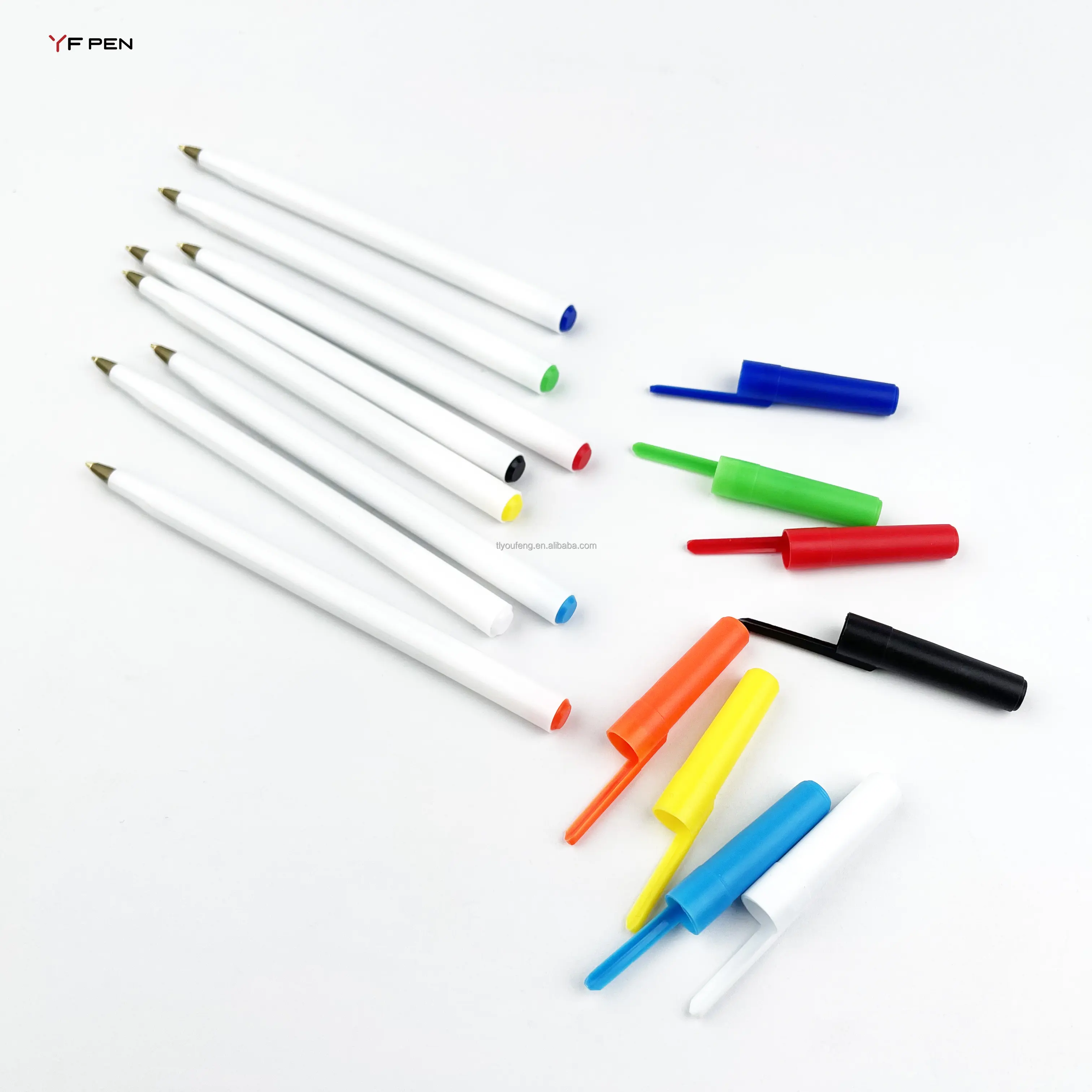 Wholesale 1.0mm ballpoint pen easy to write plastic pen student stationery for school 5 colors