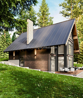 Villa moderne à deux étages en structure acier de luxe avec design triangulaire, décoration luxueuse, installation facile pour usage hôtelier